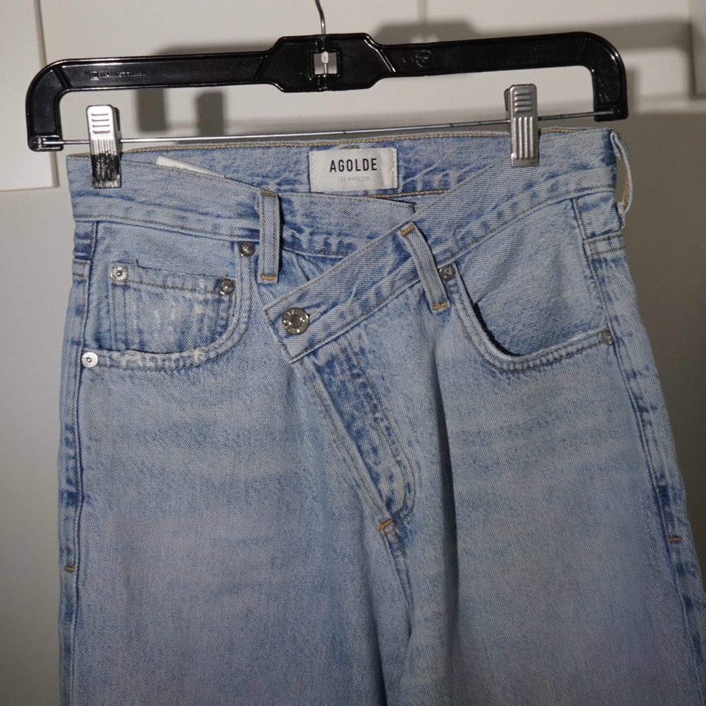 AGOLDE Criss Cross Jeans Size 22 Light Blue - Picture 8 of 14